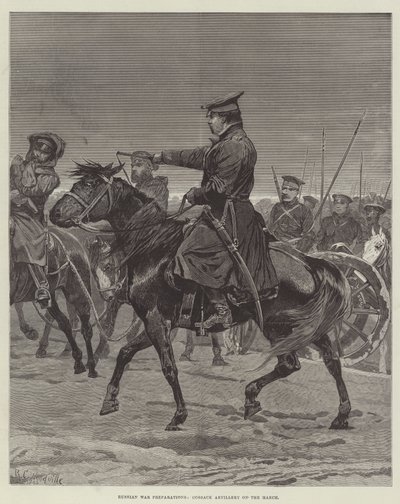 Russian War Preparations, Cossack Artillery on the March by Richard Caton Woodville junior